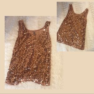 Beautiful and unique sequin rose gold top